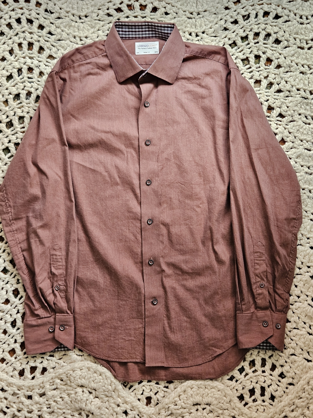 Lorenzo Uomo Long-Sleeve Button-Up Shirt — Dusty Mauve
